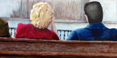 Trials & Tribulations: Court Chronicles - Oil on Canvas by Joyce Van Horn