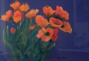 Poppies for Marge - Pastel by Joyce Van Horn