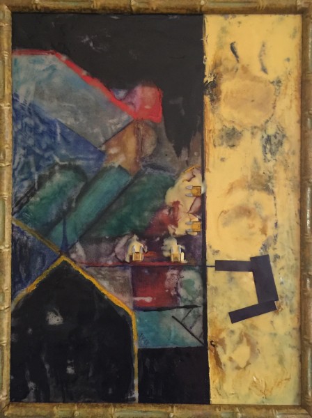 Control Center encaustic wax Framed by Joyce Van Horn $340